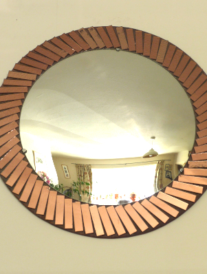 Original 1930's Sunburst Convex Mirror | Art Deco Home Decor | 41cm Diameter | Vintage Wall Decor 