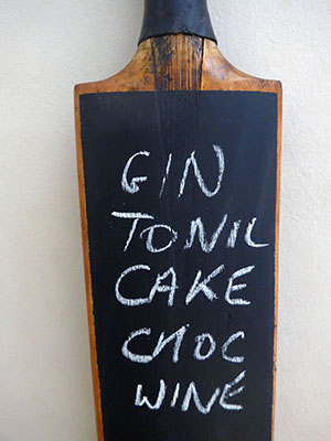 Quirky Cricket Bat Blackboard Gift