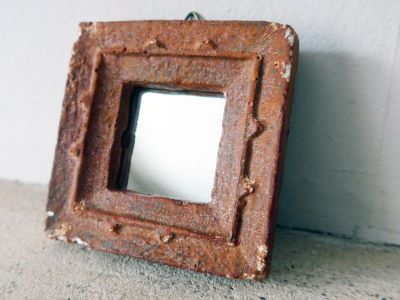 Small handmade terracotta mirror